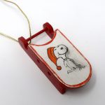 Snoopy Sled Handmade Christmas Ornament