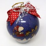 Santa Snoopy in Sleigh Ball Christmas Ornament