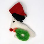 Snoopy with Wreath Handmade Christmas Ornament