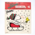 Snoopy and Woodstock with Sleigh Stick-Ons Window Cling