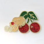 Snoopy with cherry glitter magnet