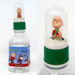 Charlie Brown with Gift Snow Globe on Peanuts Bottled Water