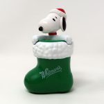 Snoopy in Christmas Stocking Container - Green