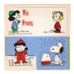 Peanuts Christmas Tag Stickers - Lucy shouting at Linus