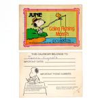 Snoopy Fishing Stick'R Trading Card