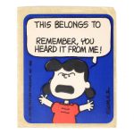 Lucy 'This book belongs to BLANK. Remember you heard it from me!' Sticker