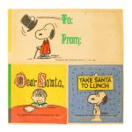 Peanuts Christmas Tag Stickers - Snoopy top hat and snowball