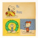 Peanuts Christmas Tag Stickers - Snoopy in gift box