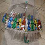 Peanuts Gang crayons Umbrella - Green Handle