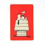 Snoopy & Woodstock sleeping on Doghouse - Single Card