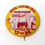 Snoopy, Charlie Brown and Linus University of Minnesota Pinback Button