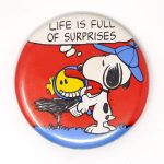 Detective Snoopy & Woodstock 'Life is full of surprises' Button