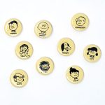 Set of Peanuts Buttons - Yellow Shermy, Violet, Patty, Schroeder and Pig-pen