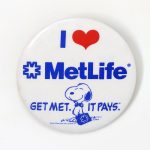 Snoopy Agent 'I Heart Metlife' button