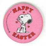 Snoopy Hugging Bunny 'Happy Easter' Cloth Button