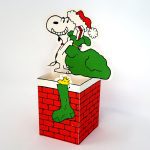 Santa Snoopy on Chimney Box Decoration