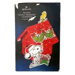 Snoopy & Woodstock decorating Honeycomb Christmas Tree on top of doghouse Centerpiece