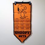 Snoopy extending arms 1973 Calendar Pennant
