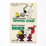 Snoopy World's Greatest Tennis Star and Skier Glass Decal