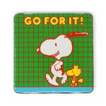 Snoopy & Woodstock Jogging on green grid Tin Colored Pencil Case