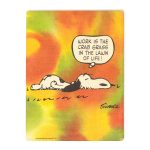 Snoopy 'Work is the crab grass in the lawn of life' Cloth Plaque