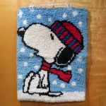Snoopy in Hat and Scarf in Snow Latch Hook Rug
