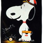 Baseball Snoopy Black Velvet Painting
