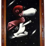 Snoopy Flying Ace Black Velvet Painting