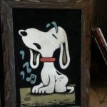Snoopy Singing Black Velvet Painting