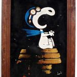 Snoopy Flying Ace Black Velvet Painting