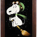 Snoopy Flying Ace Black Velvet Painting