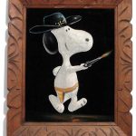 Cowboy Snoopy Black Velvet Painting