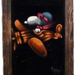Snoopy Flying Ace Black Velvet Painting