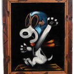 Snoopy Flying Ace Black Velvet Painting