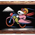 Snoopy Flying Ace Black Velvet Painting