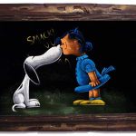 Snoopy and Lucy Black Velvet Painting