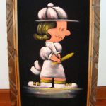 Baseball Lucy Black Velvet Painting
