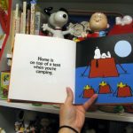 Home is on top of a tent when you're camping. Home is on top of a tent when you're camping.