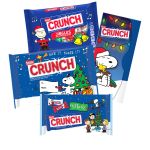The Christmas packaging of Nestlé Crunch candy featuring the Peanuts Gang. The Christmas packaging of Nestlé Crunch candy featuring the Peanuts Gang.