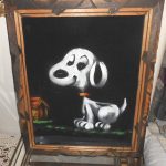 Sitting Snoopy Black Velvet Painting