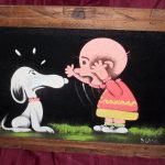 Snoopy and Charlie Brown Black Velvet Painting