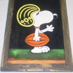 Football Snoopy Black Velvet Painting