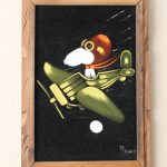Snoopy Flying Ace Black Velvet Painting