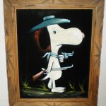 Cowboy Snoopy Black Velvet Painting