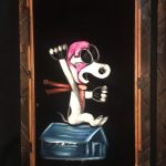 Snoopy Flying Ace Black Velvet Painting
