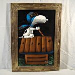 Snoopy Flying Ace Black Velvet Painting