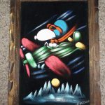 Snoopy Flying Ace Black Velvet Painting