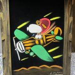 Snoopy Flying Ace Black Velvet Painting