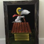 Snoopy Flying Ace Black Velvet Painting