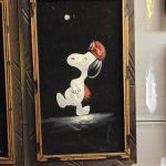 Baseball Snoopy Black Velvet Painting